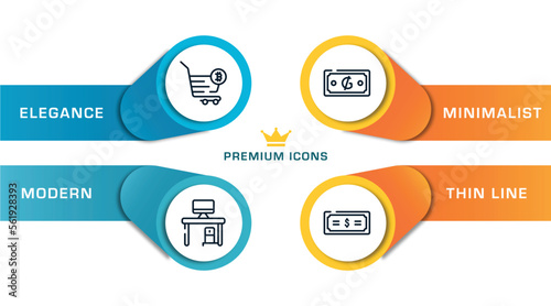 leadership outline icons with infographic template. thin line icons such as folders, halving, safety box, intuitive vector.
