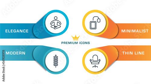 hairdressing and barbershop outline icons with infographic template. thin line icons such as relaxation, lavender, tea bag, salon chair vector.