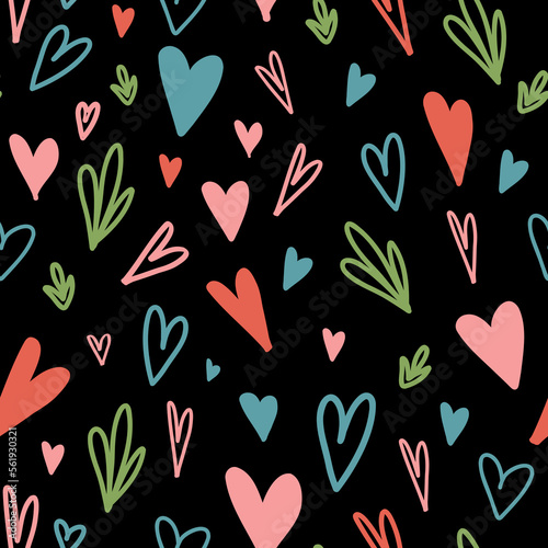 Valentine Day Doodle seamless pattern