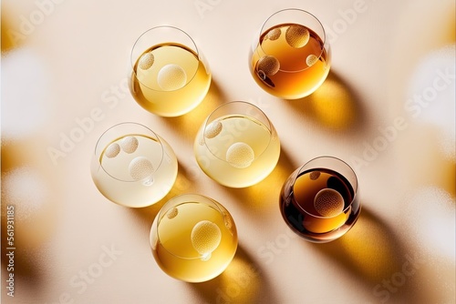  a group of glasses of wine sitting on top of a table next to each other on a table top with a white background and a few glasses of wine on the table top of the. Generative AI 