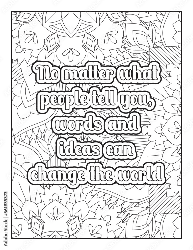 Inspirational Quotes, Quotes Coloring Page, Positive Quotes