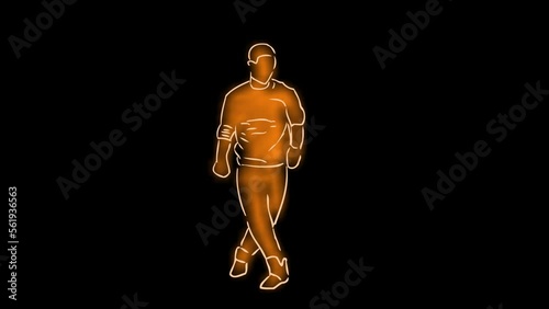 Young boy dancing hip hop dance with transparent background, loop and alpha dance animation. 