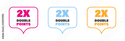 Earn x2, double reward points. Icons set