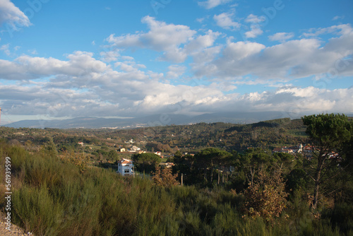 landscape with mountains and clouds