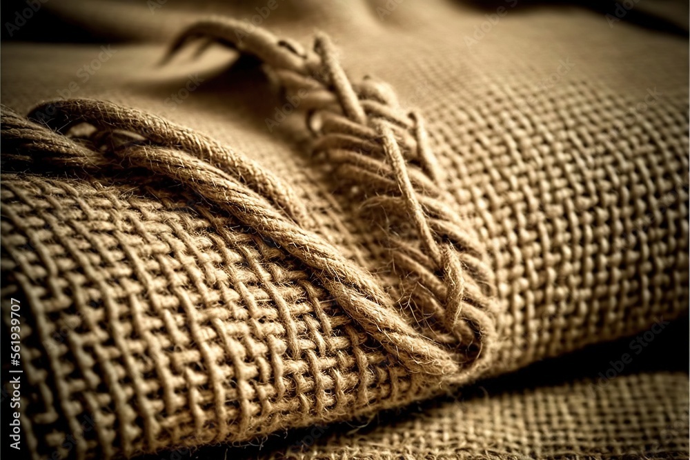 a close up of a pillow with a knot on it's end and a pillow on the other side of the pillow