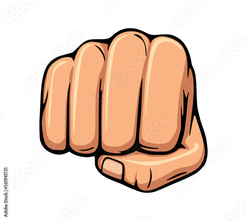 clenched fist punch front view