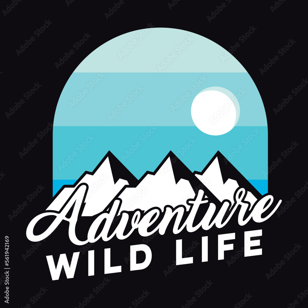 Mountain Outdoor Adventure Emblem Patch Logo Poster Label Vector Illustration Retro Vintage Badge Sticker And T-shirt Design