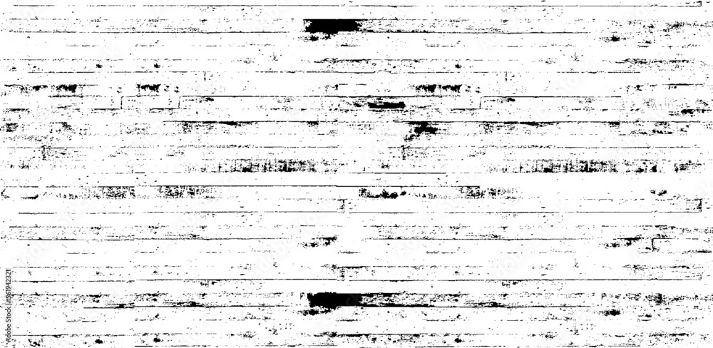 Obraz premium Monochrome texture composed of irregular graphic elements. Distressed uneven grunge background. Abstract vector illustration. Overlay for interesting effect and depth. Isolated on white background.