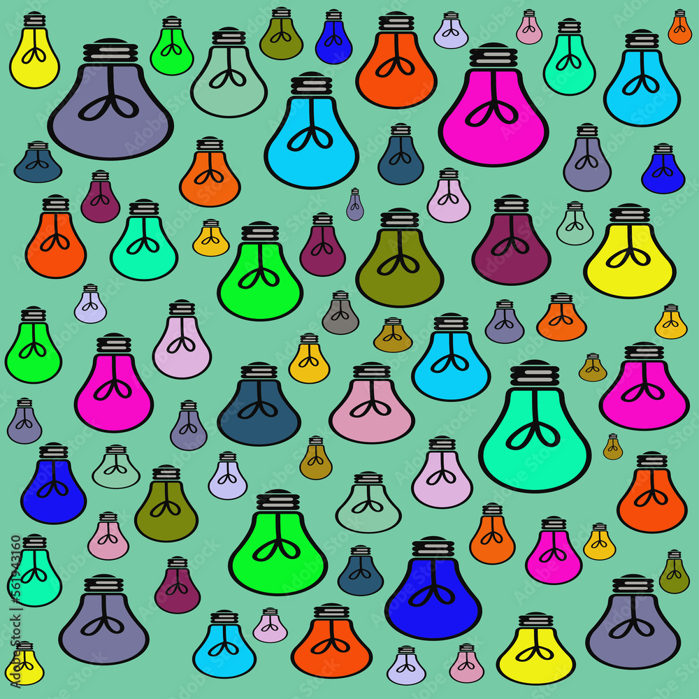 Fototapeta premium seamless pattern with light bulbs