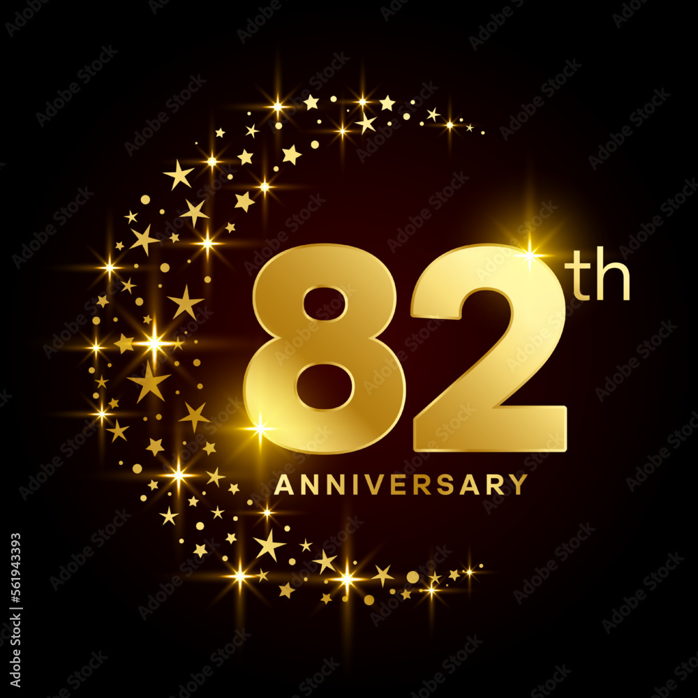 82th Anniversary Logo Design Concept for Anniversary Celebration Event. Logo Vector Template