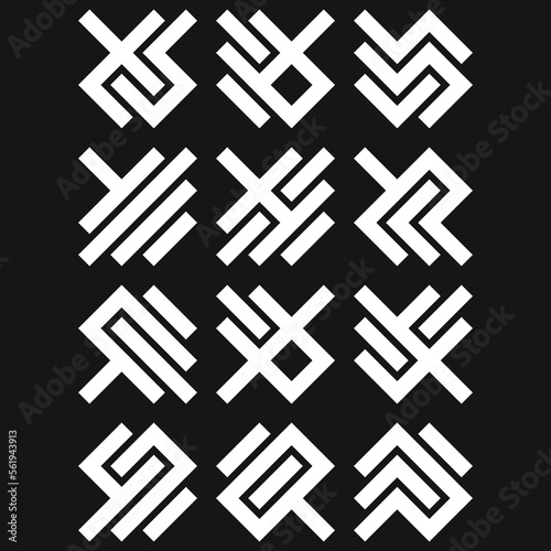 Asemic Glyph writing hieroglyph imitation abstract illustration