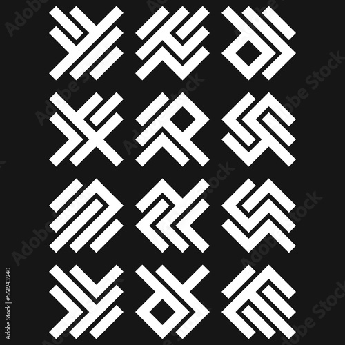 Asemic Glyph writing hieroglyph imitation abstract illustration