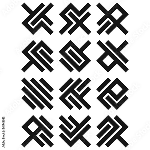 Asemic Glyph writing hieroglyph imitation abstract illustration