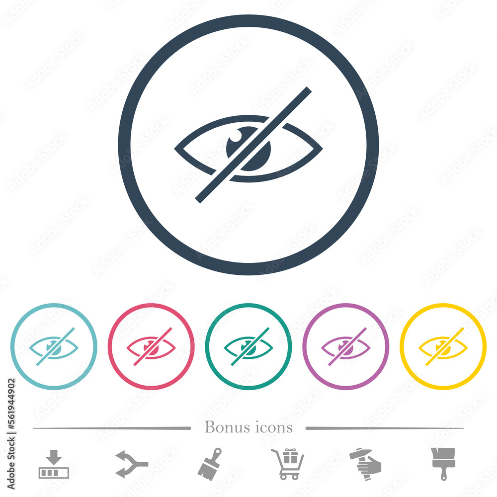 Visually impaired flat color icons in round outlines Visually impaired flat color icons in round outlines