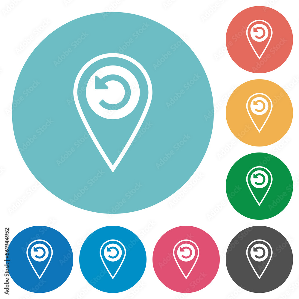 GPS location undo flat round icons GPS location undo flat round icons