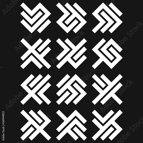 Asemic Glyph writing hieroglyph imitation abstract illustration