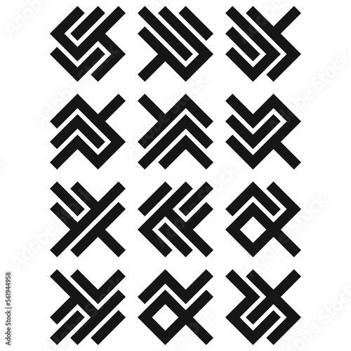 Asemic Glyph writing hieroglyph imitation abstract illustration