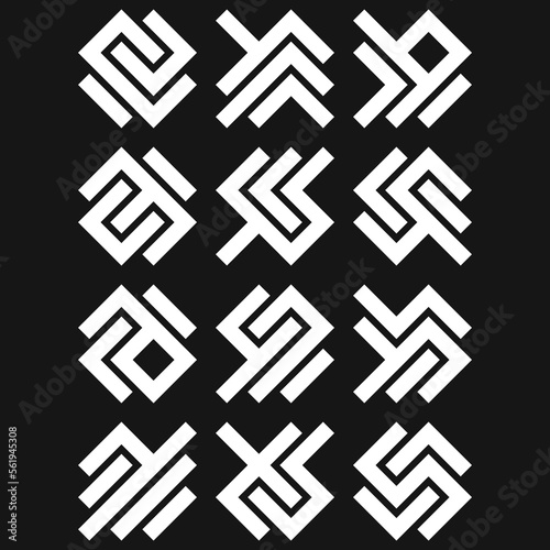 Asemic Glyph writing hieroglyph imitation abstract illustration
