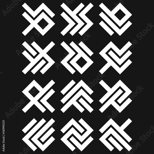 Asemic Glyph writing hieroglyph imitation abstract illustration