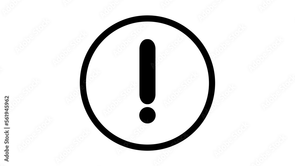 Black exclamation sign inside of a circle. Black exclamation sign inside of a circle.