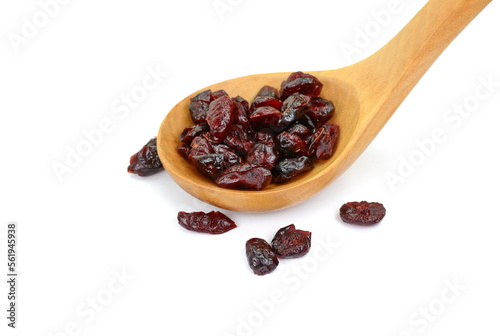 Dried cranberries isolated on white background. Heap of dried cranberries on white