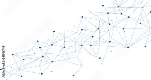 Blue network. Abstract connection on white background. Network technology background with dots and lines for desktop. Ai background. Modern abstract concept. Line background, network technology