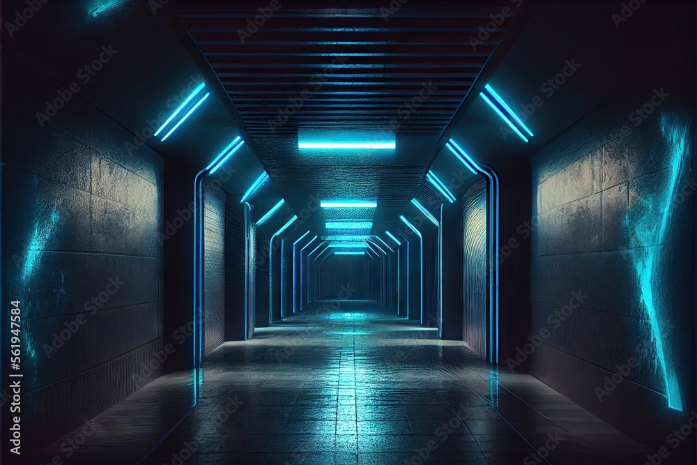 Neon Laser White Lights Hangar Garage Studio Rough Concrete Cement Asphalt Realistic Tunnel Corridor Hallway Showroom Warehouse Basement Spotlight Studio Underground. Generative AI Neon Laser White Lights Hangar Garage Studio Rough Concrete Cement Asphalt Realistic Tunnel Corridor Hallway Showroom Warehouse Basement Spotlight Studio Underground. Generative AI