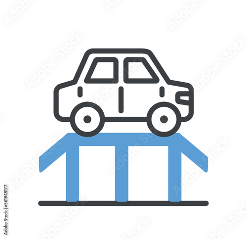 Wallpaper Mural Car service doodle icon. Transportation on blue bridge in autosevris. Graphic element for website. Template, layout and mock up. Logo for company and organization. Cartoon flat vector illustration Torontodigital.ca