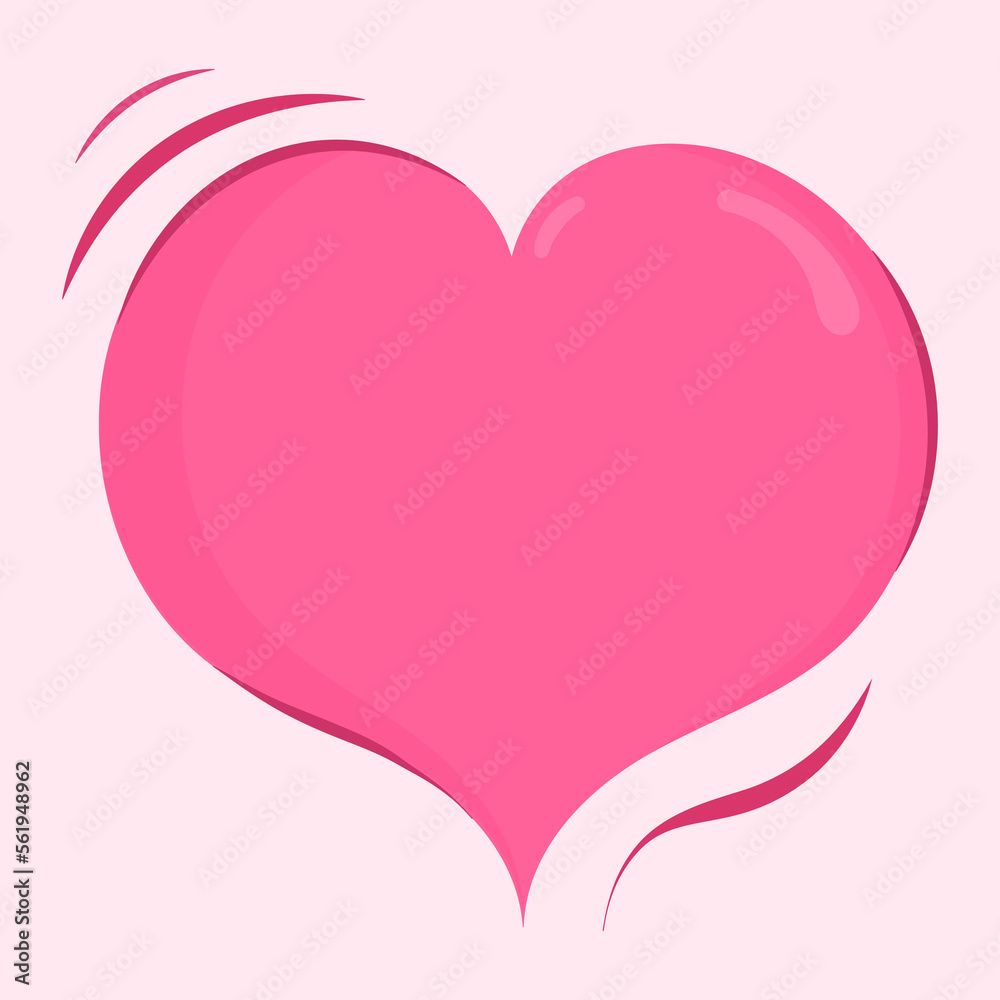 Flat design illustration of pink love blooming isolated object
