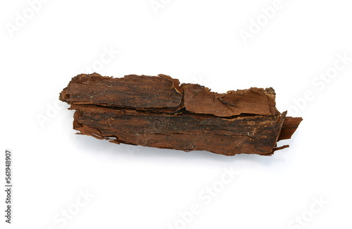 Fototapeta Naklejka Na Ścianę i Meble -  Tree bark isolated on a white background. piece of bark inside