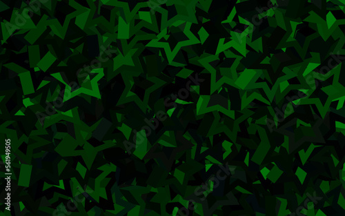 Dark Green vector backdrop with small and big stars.