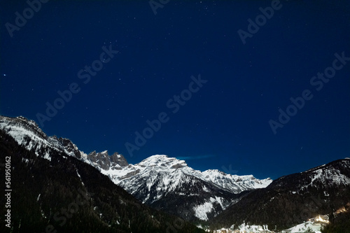 snow covered mountains in winter