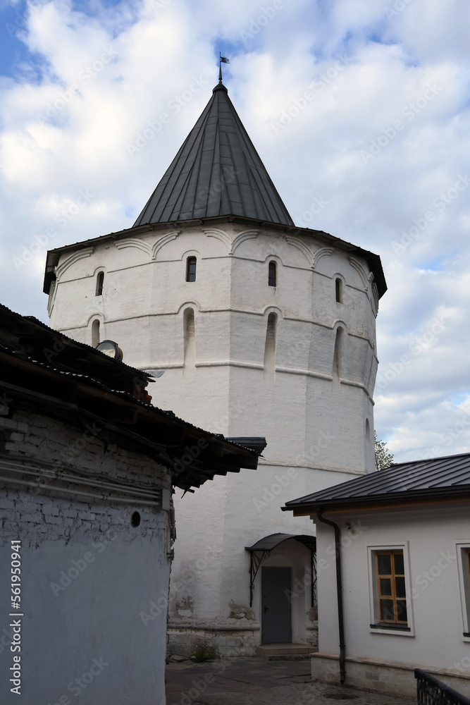 Ancient architecture of Moscow city. Novospassky monastery. Popular landmark.