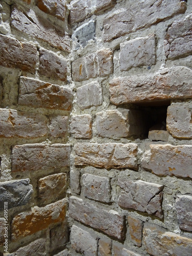 Fototapeta Naklejka Na Ścianę i Meble -  medieval bricks in a castle (14th century)