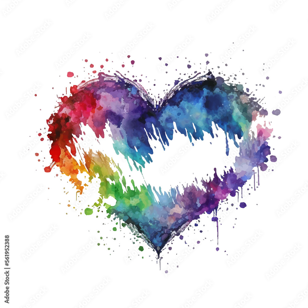 rainbow heart transparent background