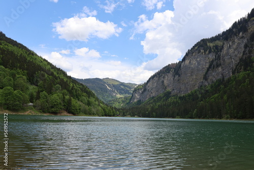 Fototapeta Naklejka Na Ścianę i Meble -  The Lake of Montriond is a lake in the Chablais Alps at Montriond in the Haute-Savoie department of France
