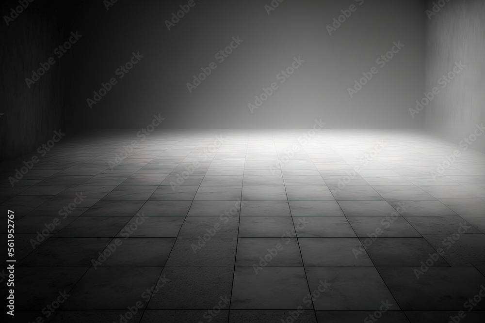 Texture dark concrete floor with mist or fog. Generative AI