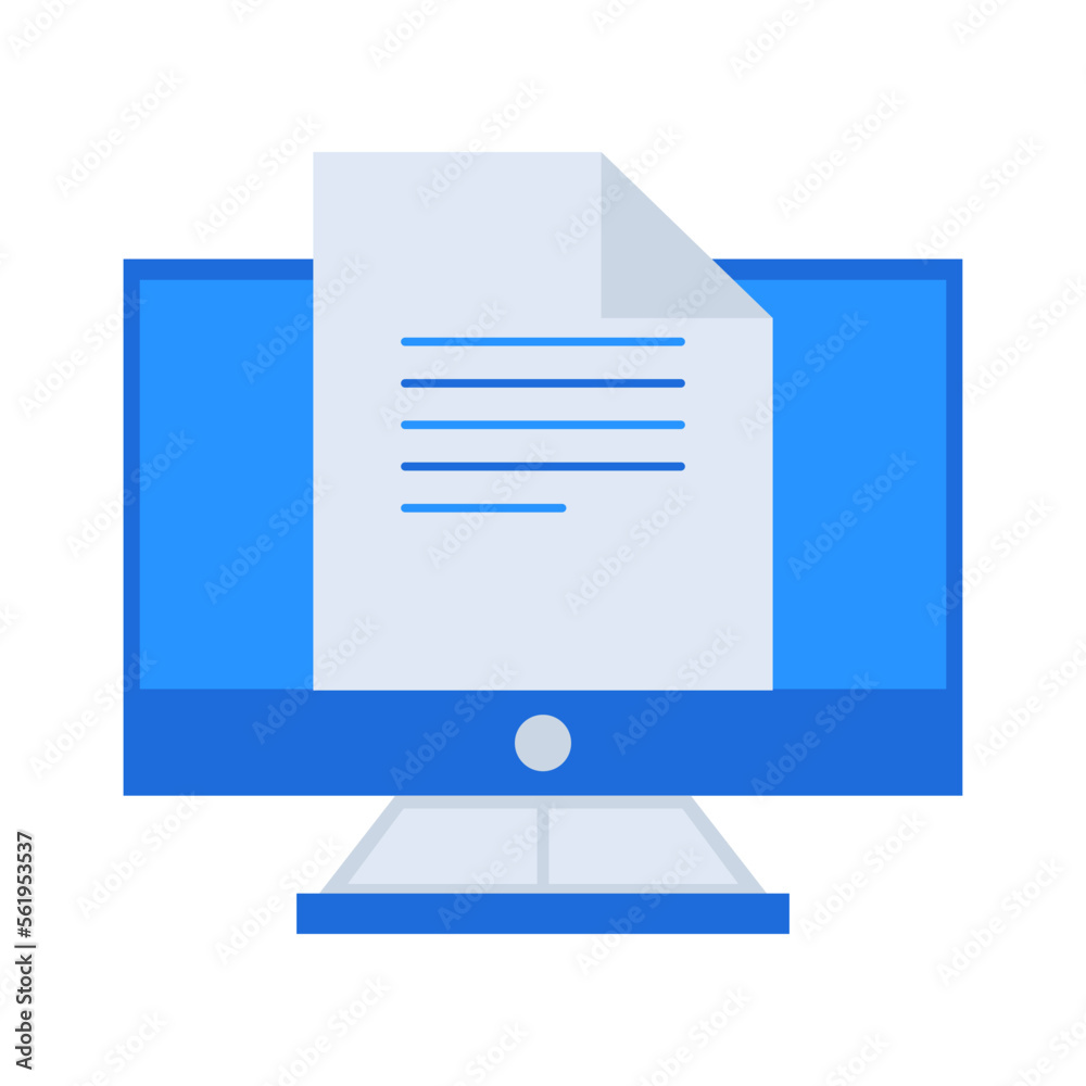 Online file business management icon with blue outline style. file, business, computer, symbol, technology, information, internet. Vector Illustration Online file business management icon with blue outline style. file, business, computer, symbol, technology, information, internet. Vector Illustration