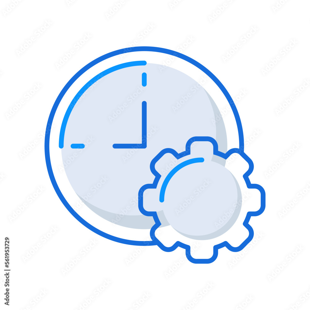 Time management business management icon with blue outline style. time, clock, management, business, symbol, graphic, watch. Vector Illustration Time management business management icon with blue outline style. time, clock, management, business, symbol, graphic, watch. Vector Illustration
