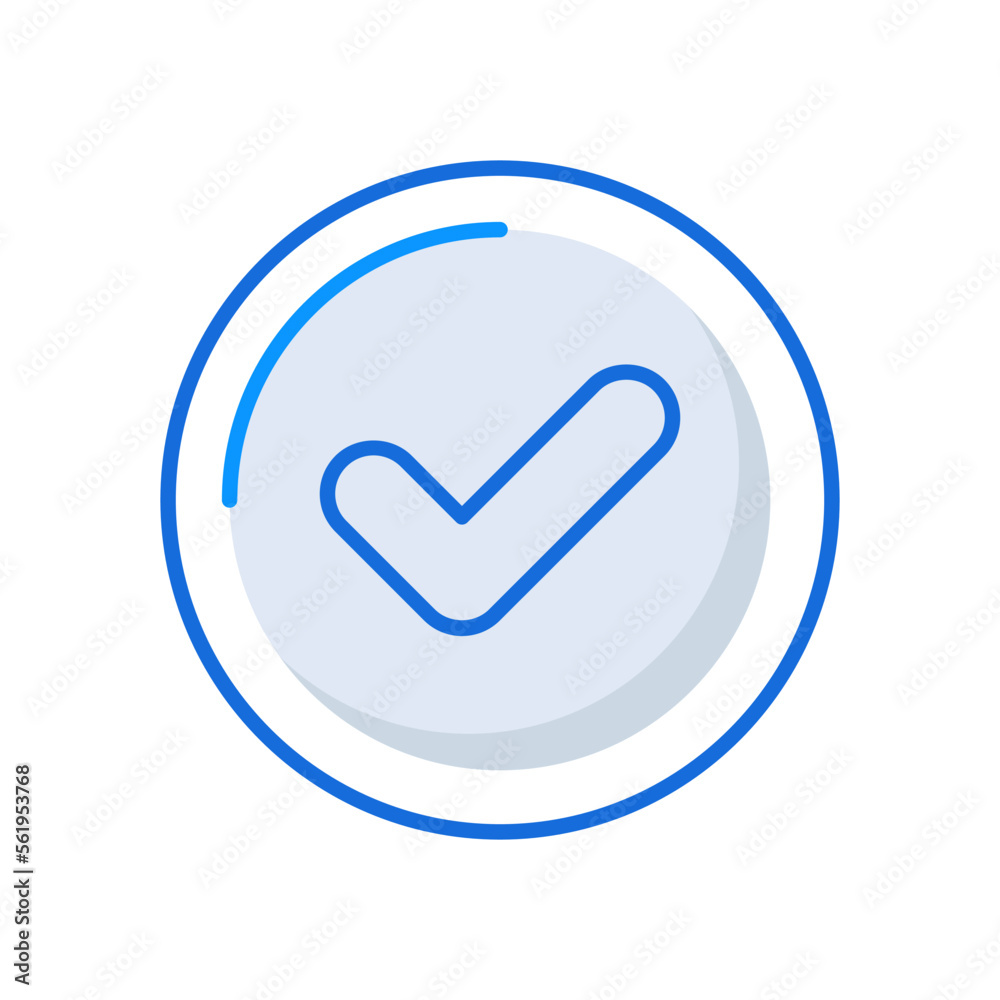 Approved business management icon with blue outline style. symbol, sign, check, mark, tick, guarantee, choice. Vector Illustration Approved business management icon with blue outline style. symbol, sign, check, mark, tick, guarantee, choice. Vector Illustration