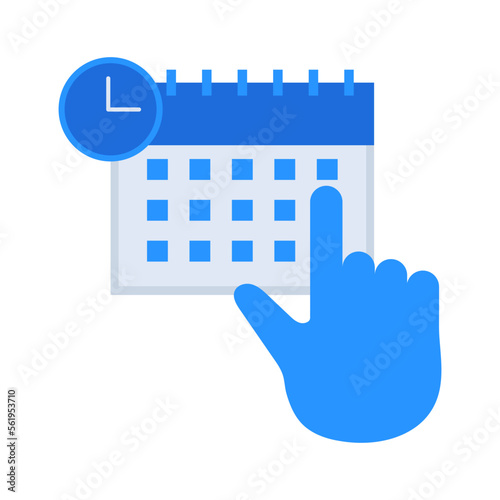 Schedule planing business management icon with blue outline style. plane, schedule, sign, symbol, airplane, business, travel. Vector Illustration