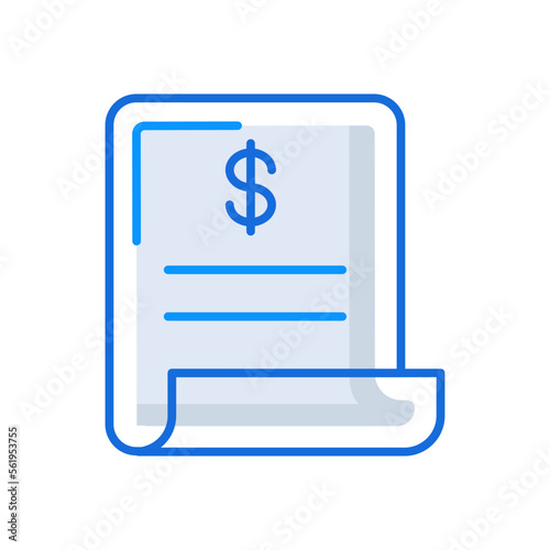 Loan business management icon with blue outline style. money, loan, business, payment, finance, bank, investment. Vector Illustration