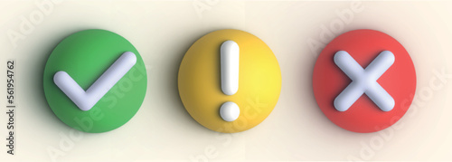 Realistic 3D button. Set of glossy round icons with symbols. For apps and websites.