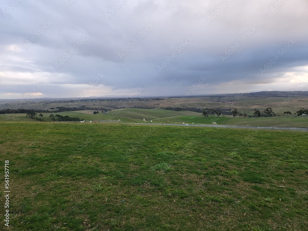 Fototapeta premium Farm Land Mountainous Views in Australia