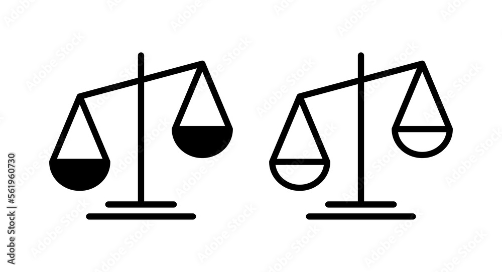 Scales icon vector illustration. Law scale icon. Justice sign and symbol Scales icon vector illustration. Law scale icon. Justice sign and symbol