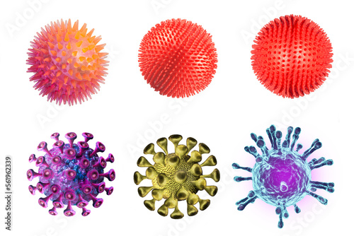 Obraz na plátně Coronavirus cells or bacteria molecule