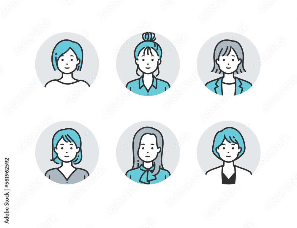 シンプルタッチのオフィスカジュアルの人物アバター