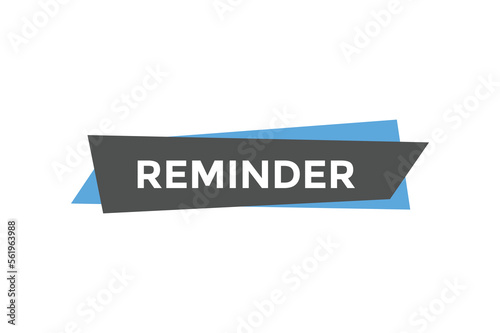 Reminder button web banner templates. Vector Illustration
