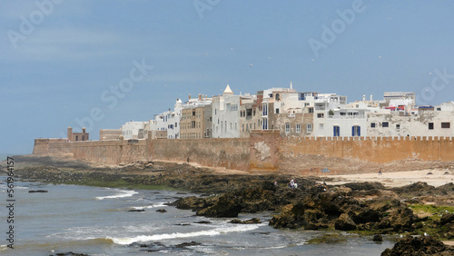 Fototapeta Naklejka Na Ścianę i Meble -  General view of the anciend walled city of Essaouira in Morocco. An important port on the Atlantic coast.