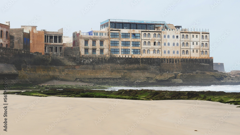 The walls of the Medina and general overview of the ancient port of Essaouira in Morocco The walls of the Medina and general overview of the ancient port of Essaouira in Morocco